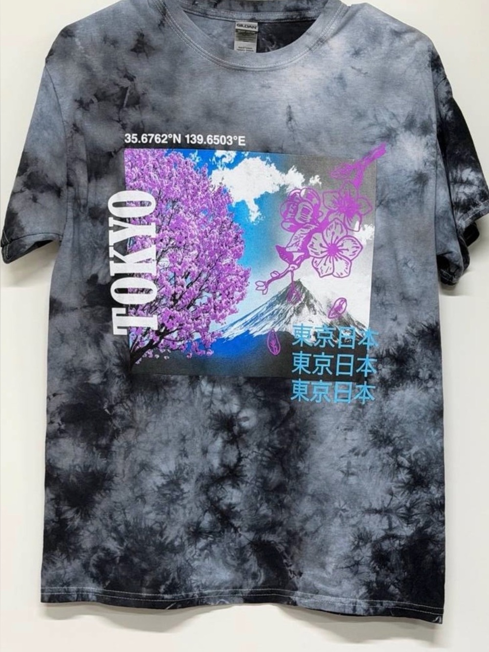 Rue21 Japan Men T Shirt Graphic Tie Dye Mountain Scene